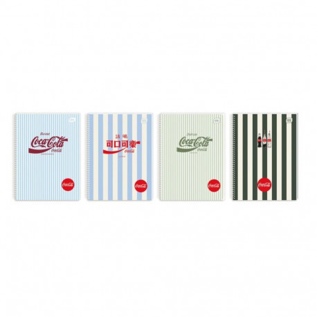 Kaustik A5 spiraalköide, 100 lehte, 5 x 5 mm ruut, Coca Cola assortii, Interdruk