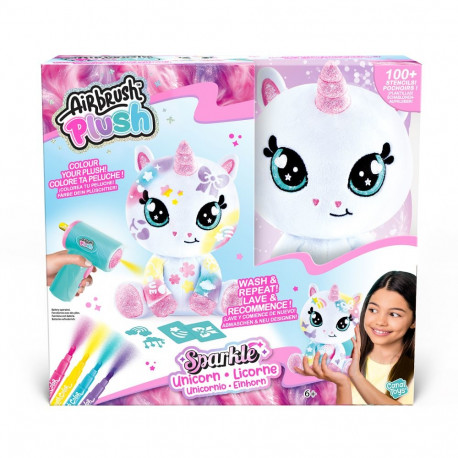 AIRBRUSH PLUSH Pehme mänguasi õhupintsliga Sparkle Unicorn, 25 cm