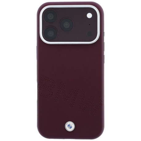 BMW Sign Inclined Deboss Letters MagSafe case for iPhone 17 Pro Max / 18 Pro Max - burgundy
