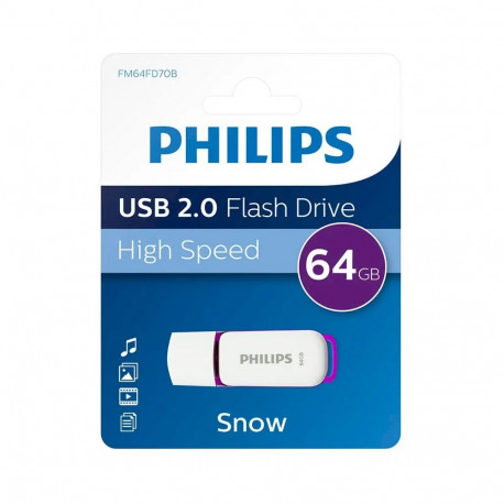 Philips FM64FD70B USB 2.0 Flash Drive Snow Edition 64GB purple