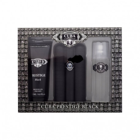 Cuba Prestige Black Eau de Toilette (90ml) (Edt 90 ml + Shower Gel 200 ml + Aftershave Watter 100 ml