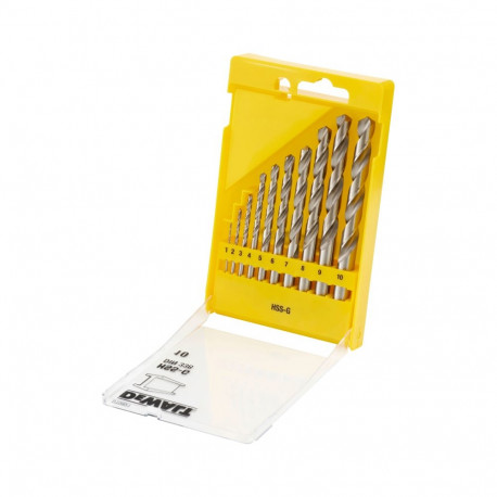 Metallipuurid HSS-G DIN338, komplekt: 1,2,3,4,5,6,7,8,9,10mm