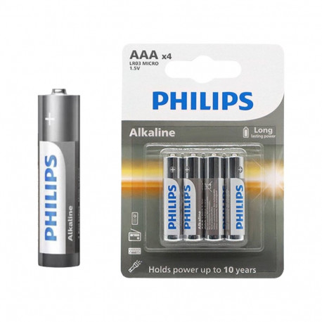 Philips leelispatareid LR03, 4 tk pakis
