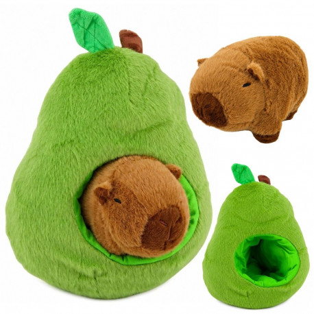 2-in-1 plüüsist kaisumänguasi roheline avokaado kapibaraga 35cm
