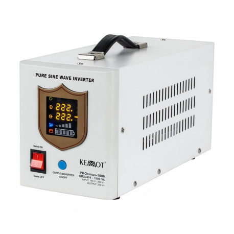 KEMOT avariitoiteallikas PROsinus-1000, puhta siinusega inverter, 12V laadimisfunktsioon, 230V, 1000