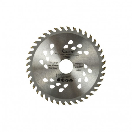 Geko Ringsaagiteras G78005, 125mm, 22,23mm, 40T, volframi karbiidist hambad, kvaliteetne terasest sü