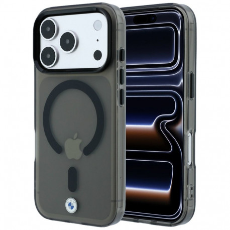 BMW Sign Frosted IML & MetalL Logo MagSafe Case for iPhone 17 Pro Max / 18 Pro Max - Black