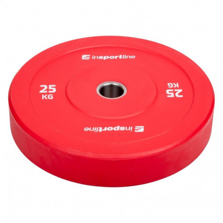 Raskusketas inSPORTline Bumper Plate Go 50 mm 25 kg punane