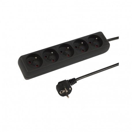 98-771# võrgupikendusjuhe pr-570p 5-pesaga maandusega 1,5m must 3x1,5mm