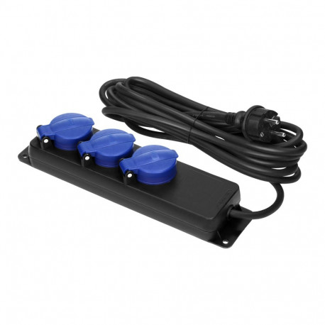 Przedłużacz warsztatowy bryzgoszczelny IP44, 3 gniazda 2P+Z schuko, przewód gumowy, H05RR-F 3x1,5mm-