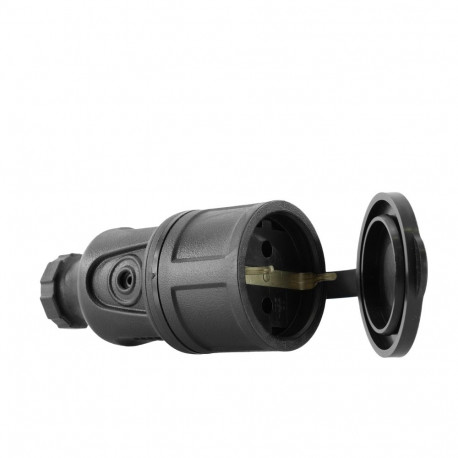 hermeetiline pistikupesa IP44 2P+Z 16A, must