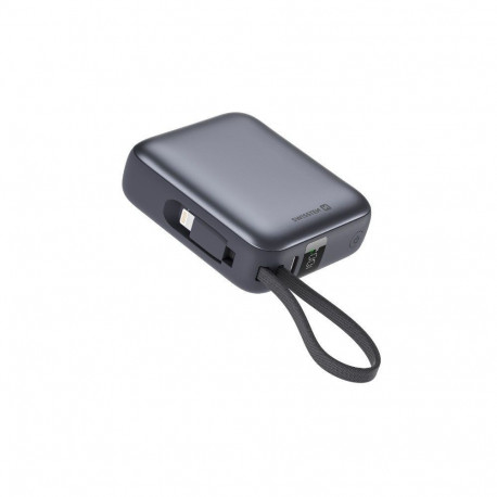 Swissten akupank 10000mAh sisseehitatud USB-C- ja Lightning-kaablitega