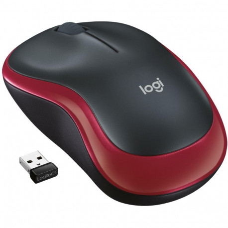Logitech Mouse M185 Wireless, No, Red, Yes, Wireless connection