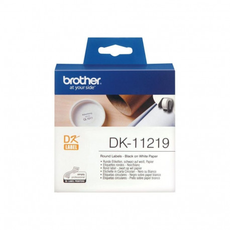 Brother DK-11219 Round paper labels, 12 mm, Black on white |