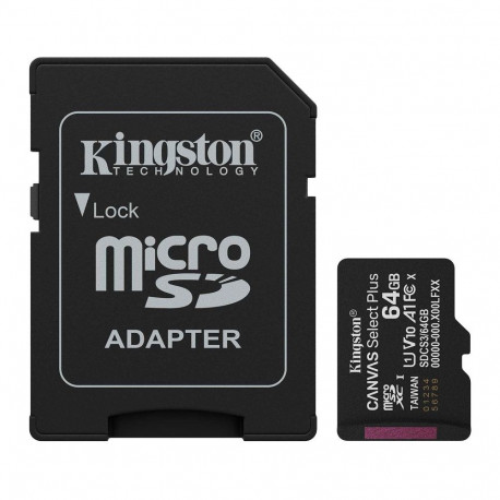 Kingston 64GB microSDXC Canvas Select Plus Gen3 100MB/s A1 Card + Adapter