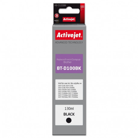 Activejet tindikassett AB-D100Bk Brotheri printeritele, asendus Brother BT-D100BK-le, Supreme, 130ml