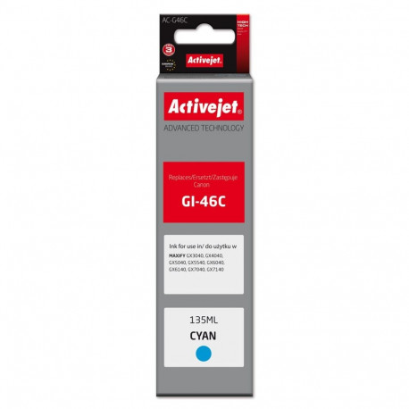 Activejet AC-G46C Ink cartridge for Canon printers, replacement for Canon GI-46C; Supreme; 135 ml; c