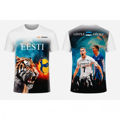 Popsport! Eesti võrkpalli fännisärk sinine/valge - XL