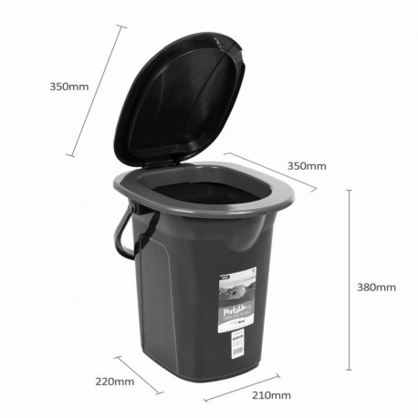 The Tourist toilet bucket GB320BG is a portable, compact chemical-free toilet solut