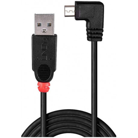 Lindy kaabel USB - microUSB 2m, must (31977)