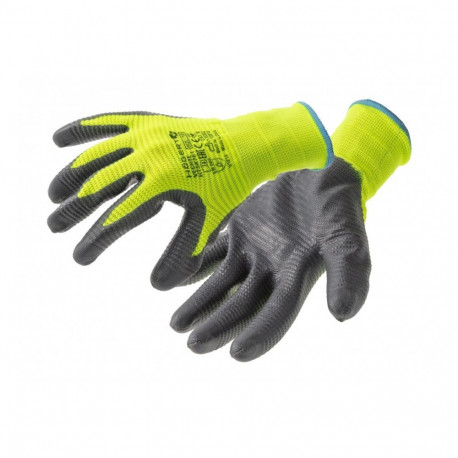 Hogert kaitsekindad HT5K761-9-W, 12 paari, polüester, nitrilkate, kulumiskindel, rebimiskindel, elas