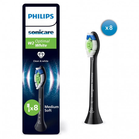 "HX6068/88 Sonicare Optimal White Replacement brush heads, 8 pcs, Black"