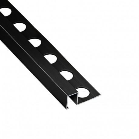 Alumiiniumist U-liist 10X10MM/2.6M mattmust