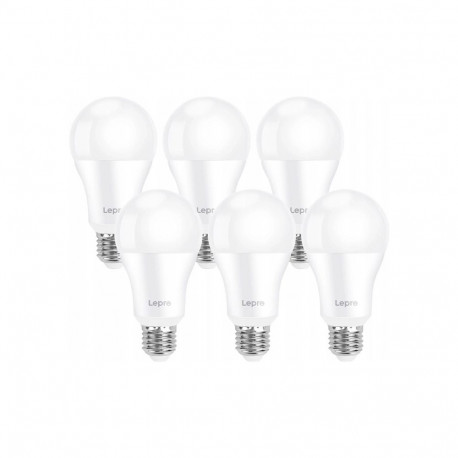 LEPRO 100080-DW-EU-6 LED Bulb, E27, A60, 13W (100W), 1521 lm, 6500K, 180°, 6-pack