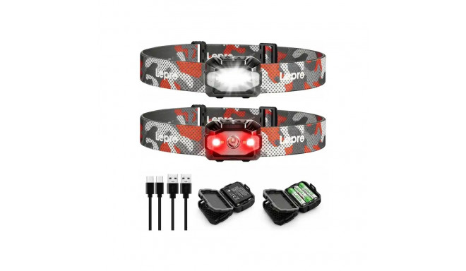 LEPRO 320023-2 USB Headlamp, 2-Pack
