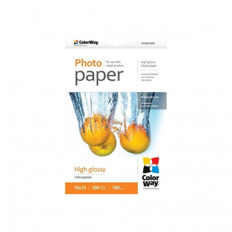ColorWay Photo Paper 100 pc. PG1801004R Glossy, 10 x 15 cm, 180 g/m