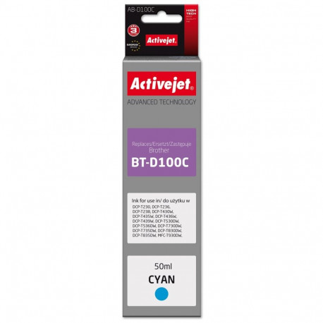 Ink Cartridge - Activejet AB-D100C Supreme 50 ml Cyan