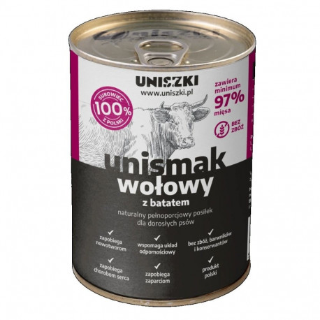 UNISZKI märg koeratoit UNIsmak veiseliha bataadiga 400g