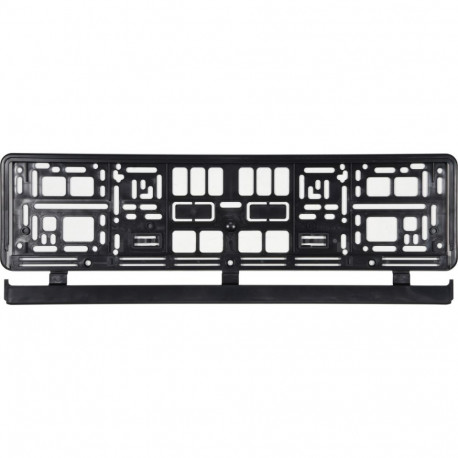 Vorel License Plate Frame 83291, 529x132x11 mm, black, synthetic material, mounting frame without dr