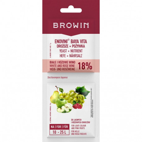 Browin Yeast and Nutrient Enovini® BAYA VITA 400536, 17 g, dried, for white and rose wine