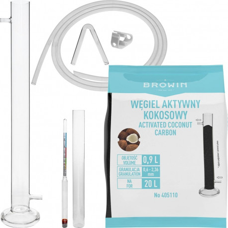 Browin Filtration Column, 405541, 350ml, 1.6m silicon hose, 460g coconut charcoal, 20% efficiency