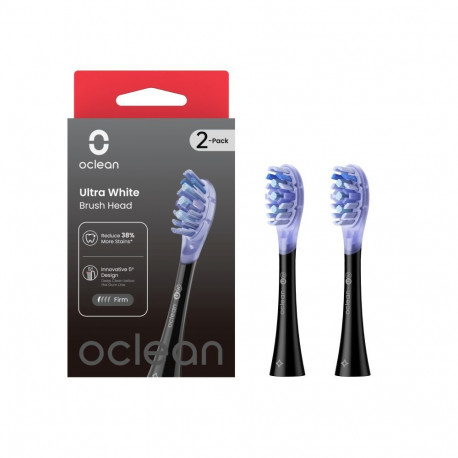 Electric Toothbrush Head - Oclean Ultra White Brush Head 2-PK UW02 B02 Black