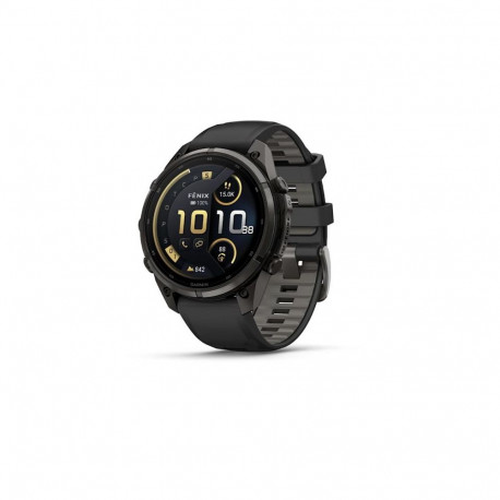 Garmin fenix 9 Pro smartwatch, inReach, 47mm, Carbon Gray DLC Titanium with Black/Pebble Grey Silico