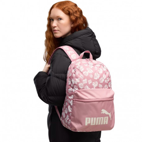 Puma seljakott Phase AOP 91169 11, roosa/lillemustriga