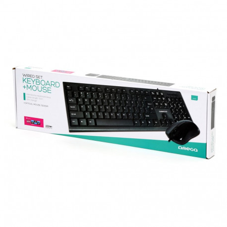 OMEGA WIRED US KEYBOARD KIT + MOUSE OKM-09 USB BLACK