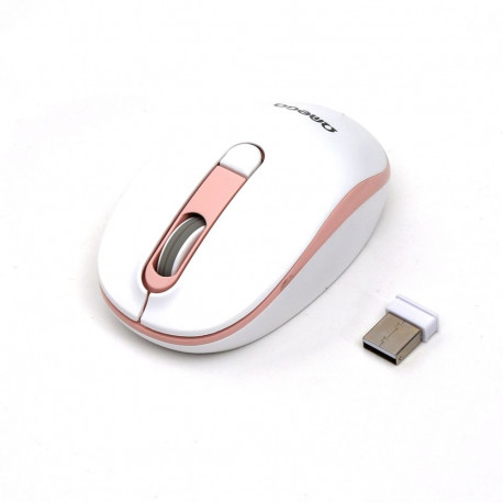 OMEGA MOUSE WIRELESS 1000/1200/1600DPI 2,4GHz WHITE-PINK [45861]
