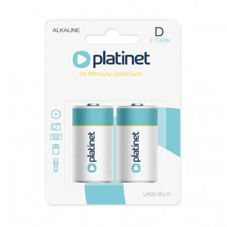 PLATINET BATTERY ALKALINE PRO LR20 BLISTER*2 [43733]