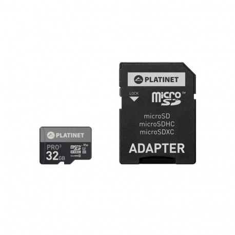 PLATINET microSDHC SECURE DIGITAL + ADAPTER SD 32GB class10 UIII 90MB/s [44003]