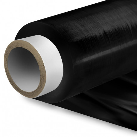 STRETCH WRAP FILM 23my/500mm, black, 3kg (Foil 2,5 kg, sleeve 500gr.)