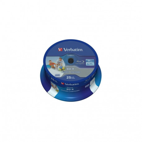 VERBATIM BD-R BLU-RAY 25GB 6X WIDE PRINTABLE CAKE*25 43811