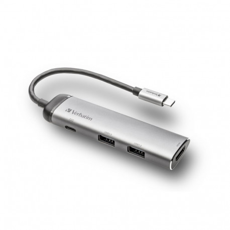 VERBATIM MULTIMEDIA ADAPTER Type-C to 2xUSB HDMI 49140