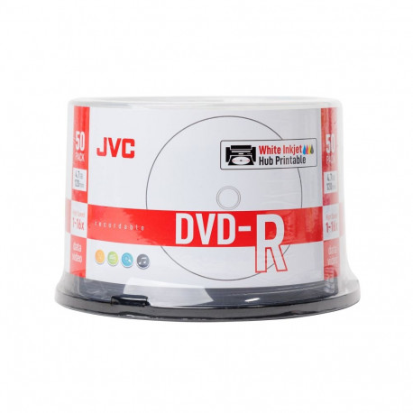 JVC DVD-R 4,7GB 16X INKJET WHITE PRINTABLE CAKE*50 70771BJCK0019