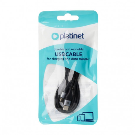PLATINET CABLE BRAIDED USB-C TO USB-C 3A 60W 1M BLACK [45886]