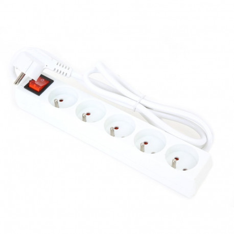 FIESTA POWER STRIP 1,5M 10A 5 SOCKETS TYPE E FRENCH WHITE[42043]