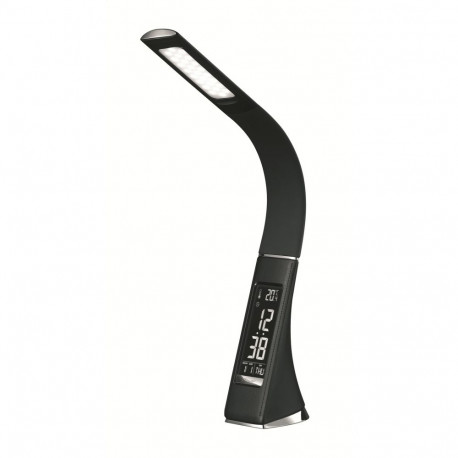 PLATINET DESK LAMP LED 7W 240LM CALENDAR CLOCK BLACK [46169]
