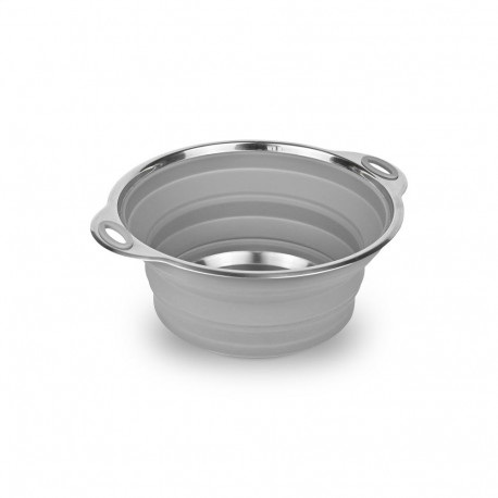 PLATINET SILICONE FOLDABLE CAMPING BOWL 2,5 L GREY [46302]